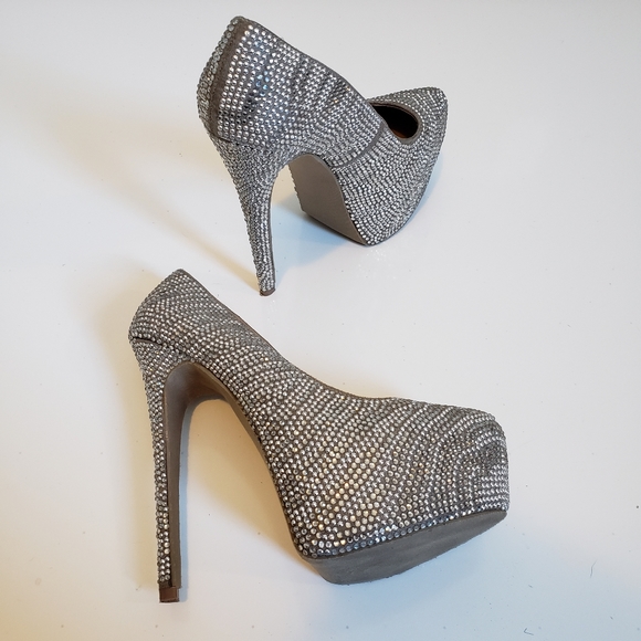 Steve Madden Rhinestone Platform Heels - Picture 7 of 8